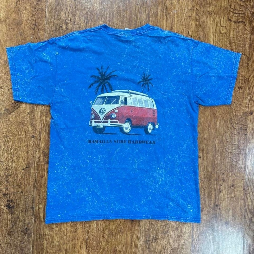 Lava Blues Hawaiian Surf Hardwear mineral/acid wash t-shirt with red volkswagen